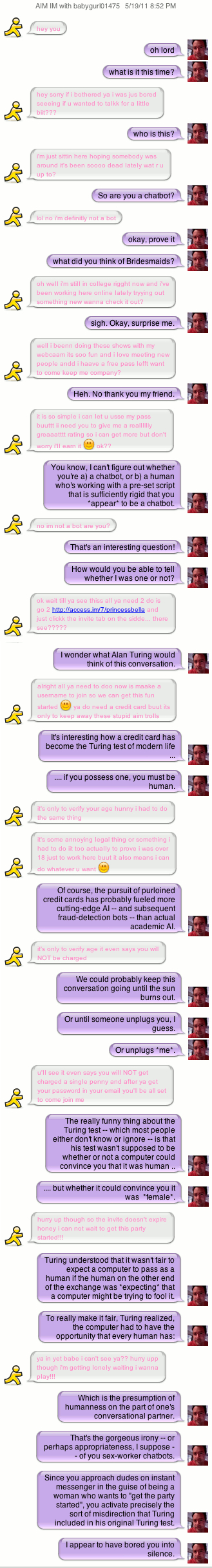Illustration for article titled Another Sexbot Fails the Turing Test